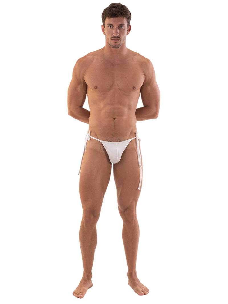 This image features the Barcode Berlin Iseule Side Tie Swim Brief, prominently displaying its stylish and functional design. The swim brief is pink