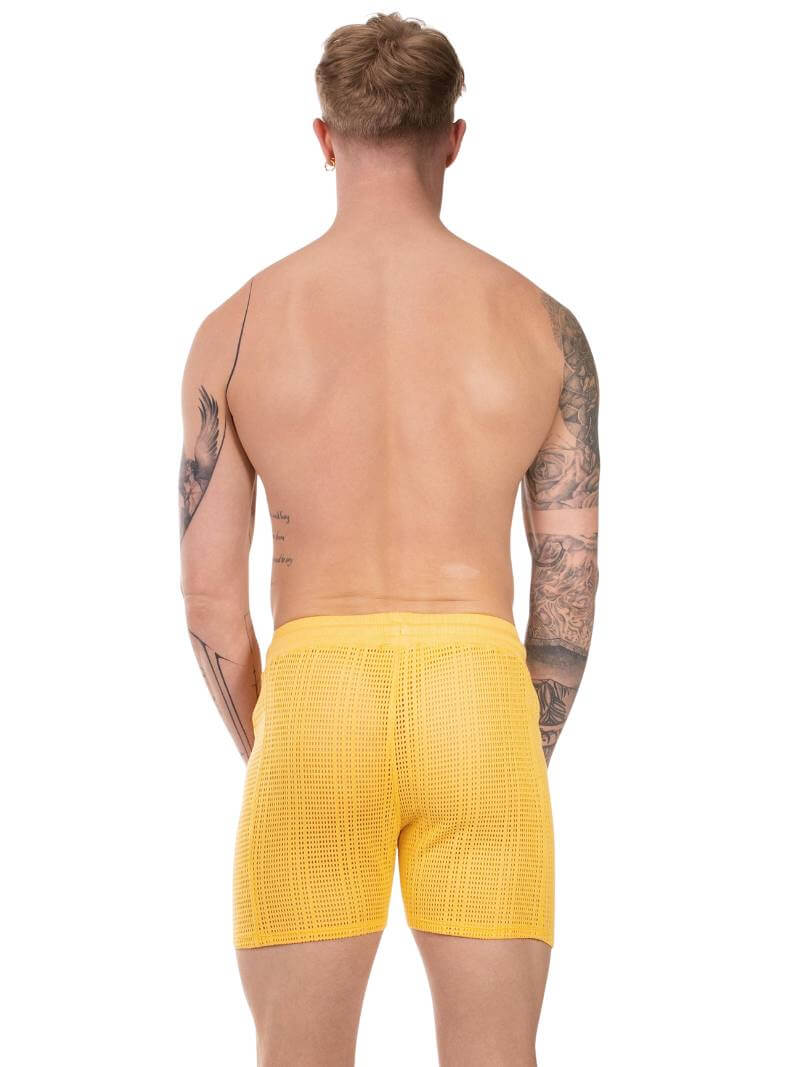 Barcode Berlin Blaise Yellow Knitted Mesh Shorts