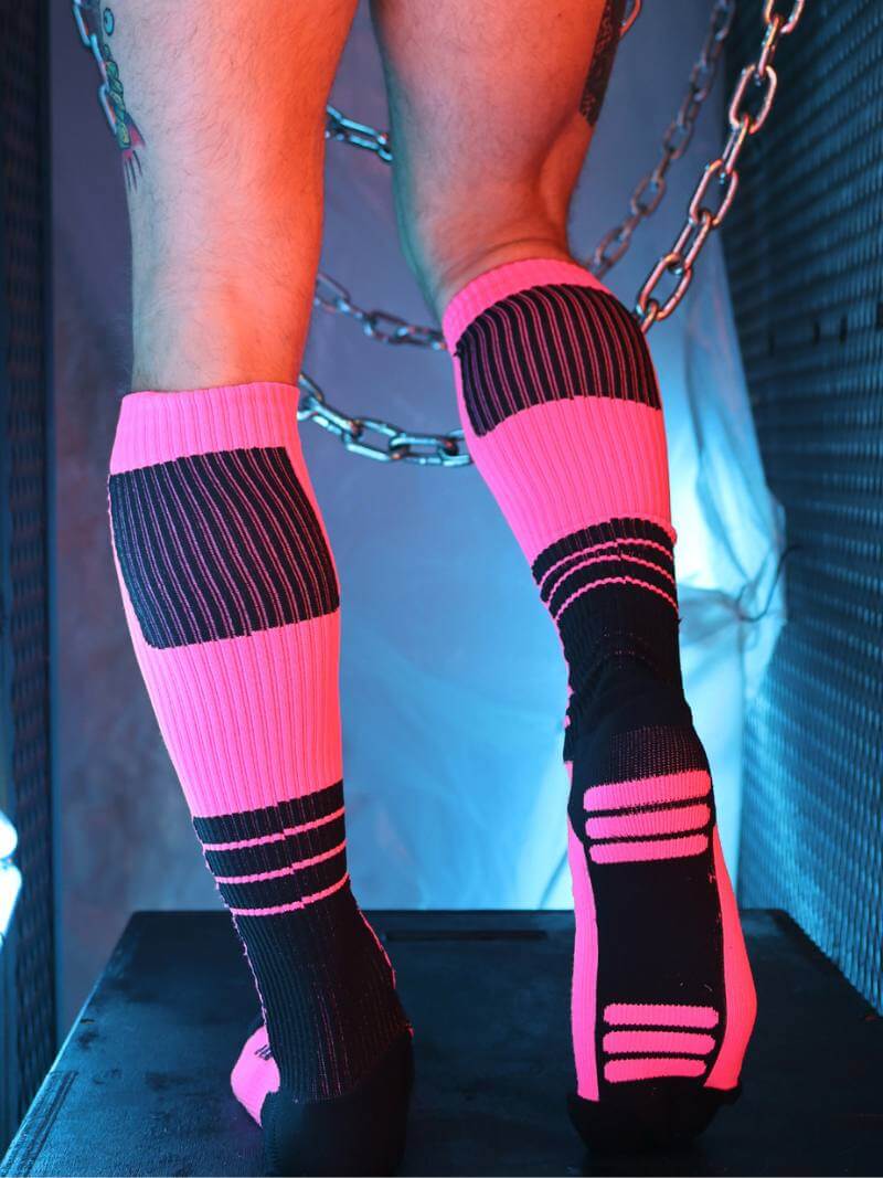 Mens Breedwell Hypnotix Neon Rave Knee-High Socks