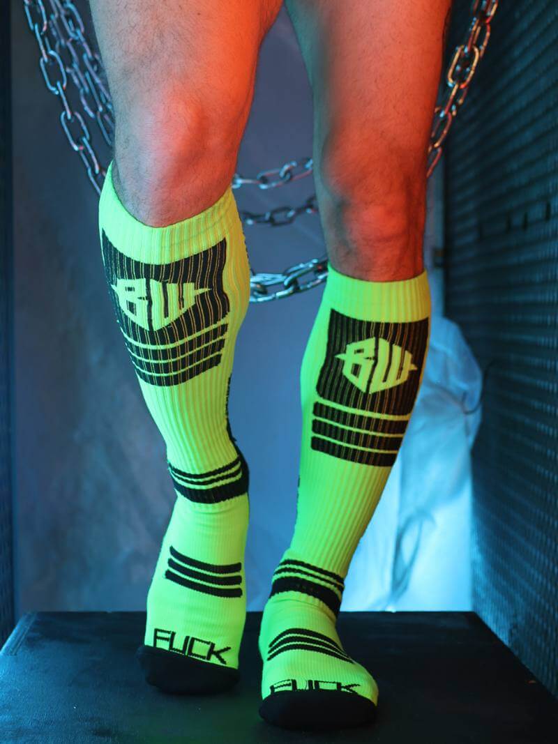 Mens Breedwell Hypnotix Neon Rave Knee-High Socks
