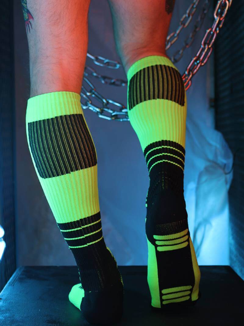 Mens Breedwell Hypnotix Neon Rave Knee-High Socks