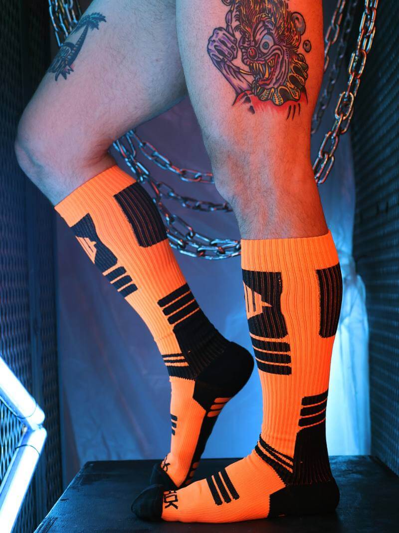 Mens Breedwell Hypnotix Neon Rave Knee-High Socks