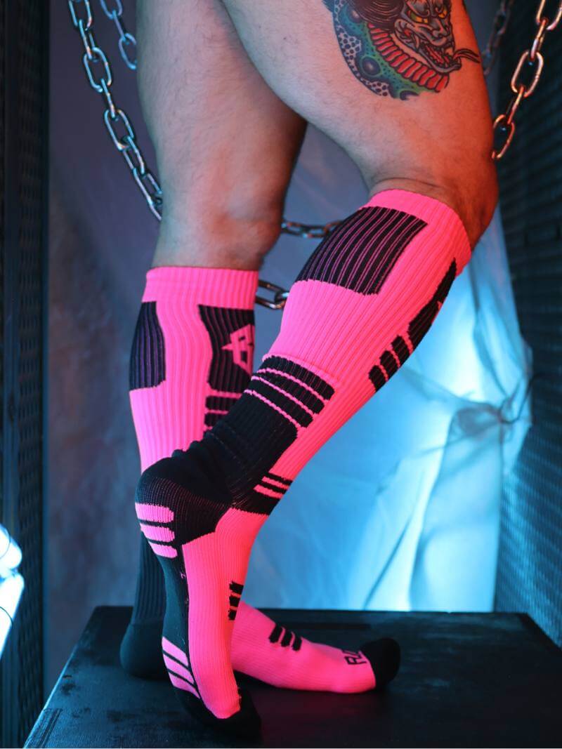 Mens Breedwell Hypnotix Neon Rave Knee-High Socks