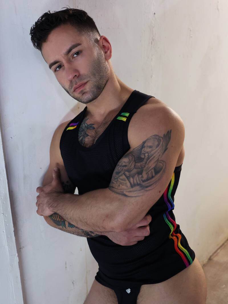 Mens Breedwell Pure Pride Rainbow Racerback Tank Top
