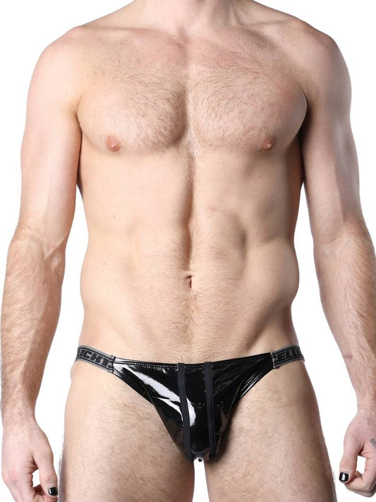 Mens CellBlock13 Black Chrome Jock Brief