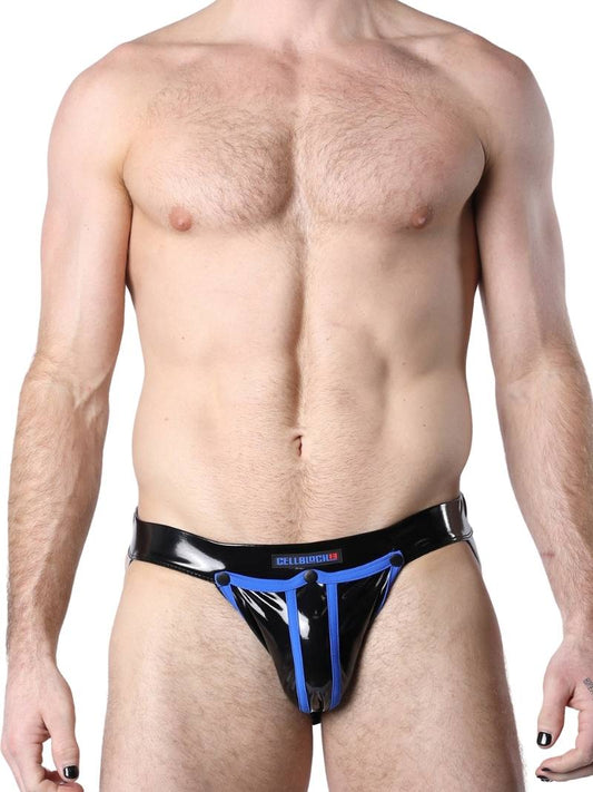 Mens CellBlock13 Black Chrome Jockstrap with Removable Pouch