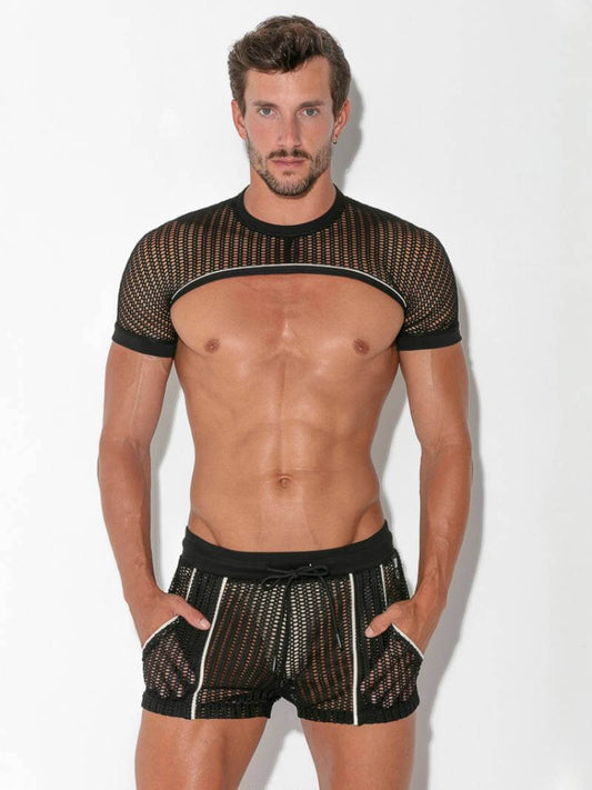 CODE22 Men's Crochet Cropped Gay T-Shirt