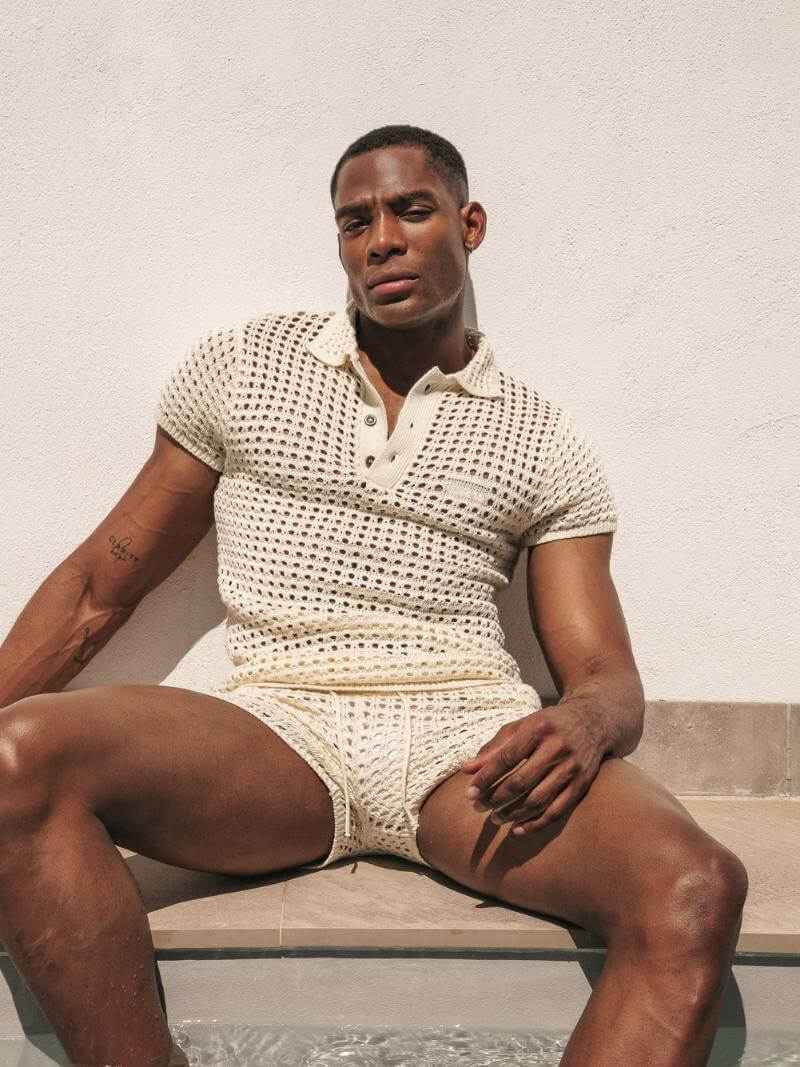 Model Wearing CODE 22 Men's Designer Summer Holiday Trendy Clothes