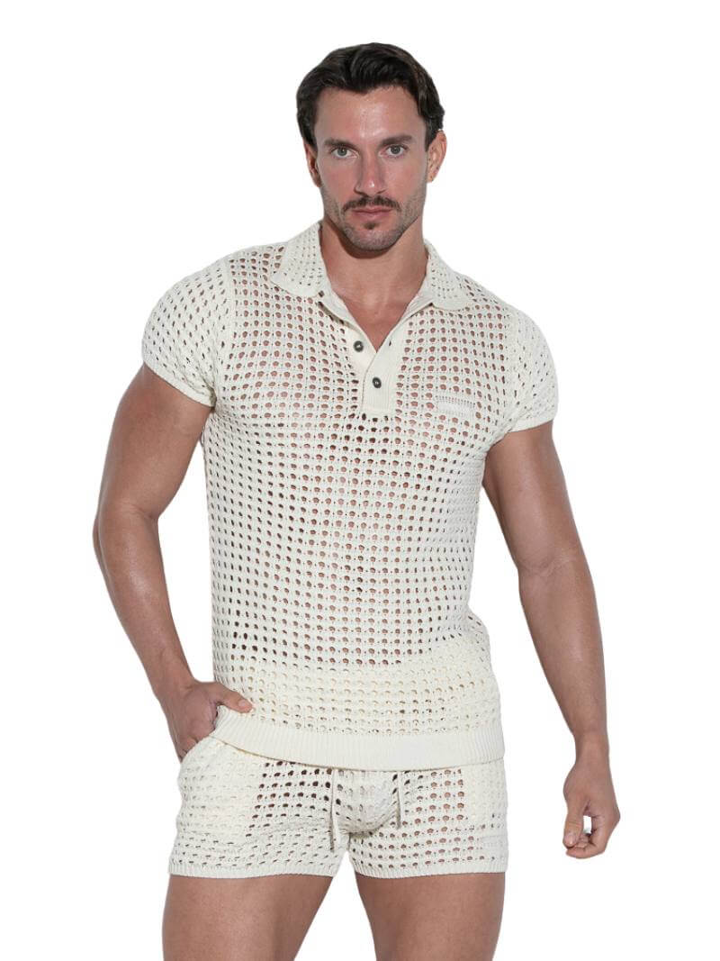 CODE 22 Diamond Knit Polo Shirt