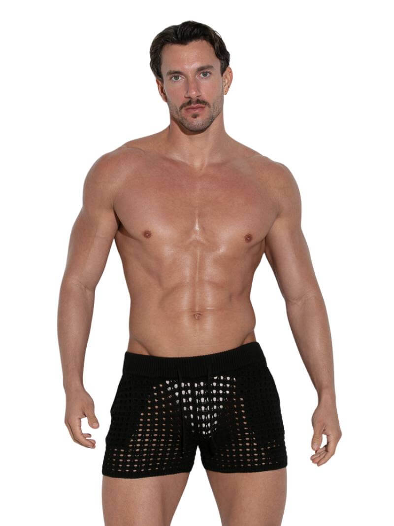 CODE 22 Men's Diamond Knit Short-Leg Short Black