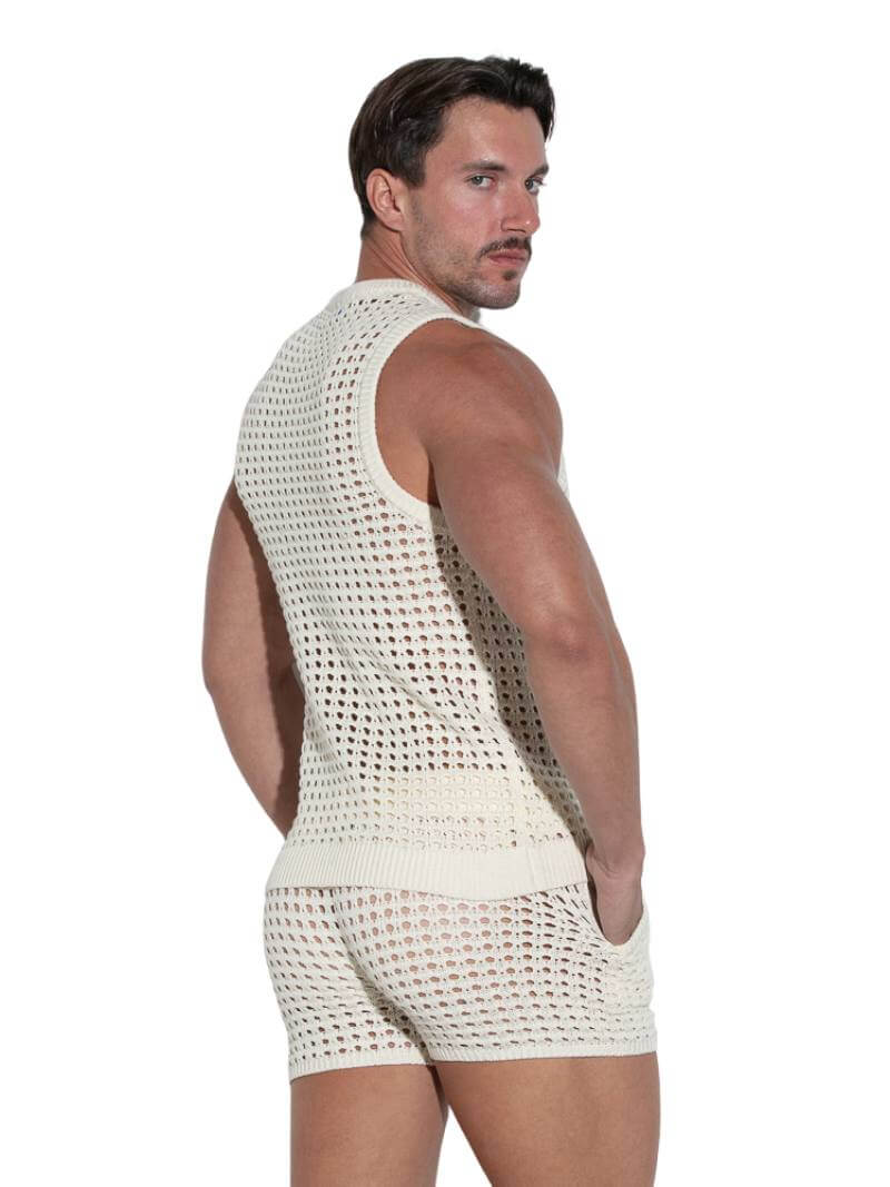 CODE 22 Male Diamond Knit Designer Tank Top