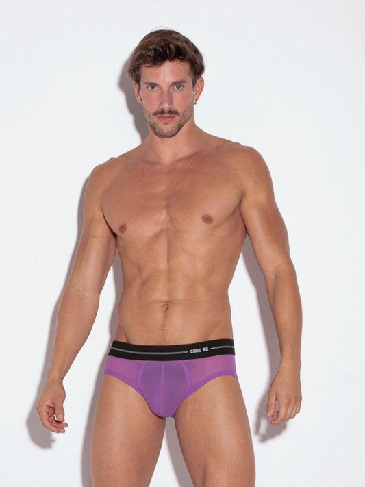 CODE22 Men's Sheer Mesh Transparent Brief