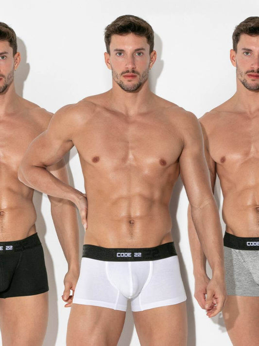 CODE 22 Men's Multipack Modal & Cotton Boxer Trunks