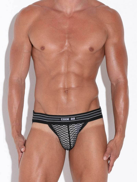 CODE22 Men's Openwork Jacquard Jockstrap