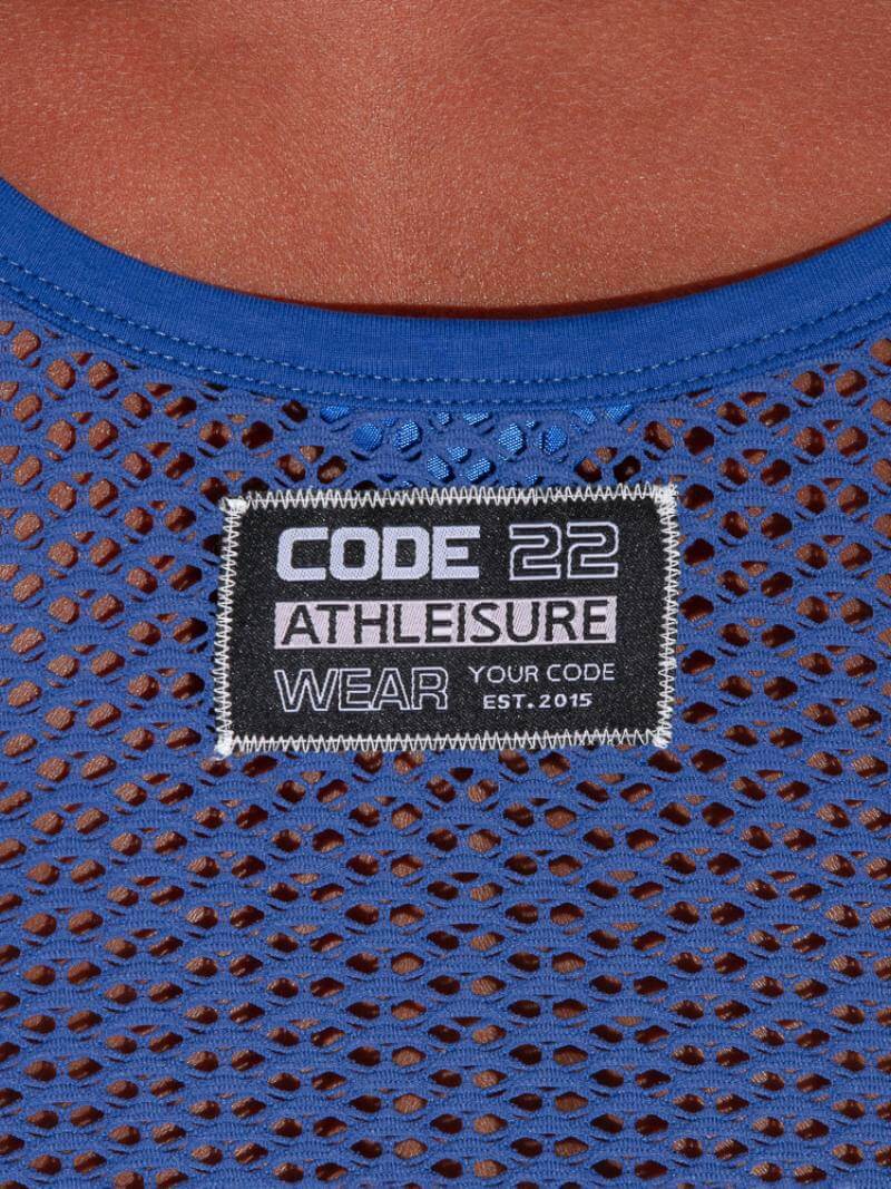 CODE22 Men's Openwork Vest: Jacquard Pattern, Racerback