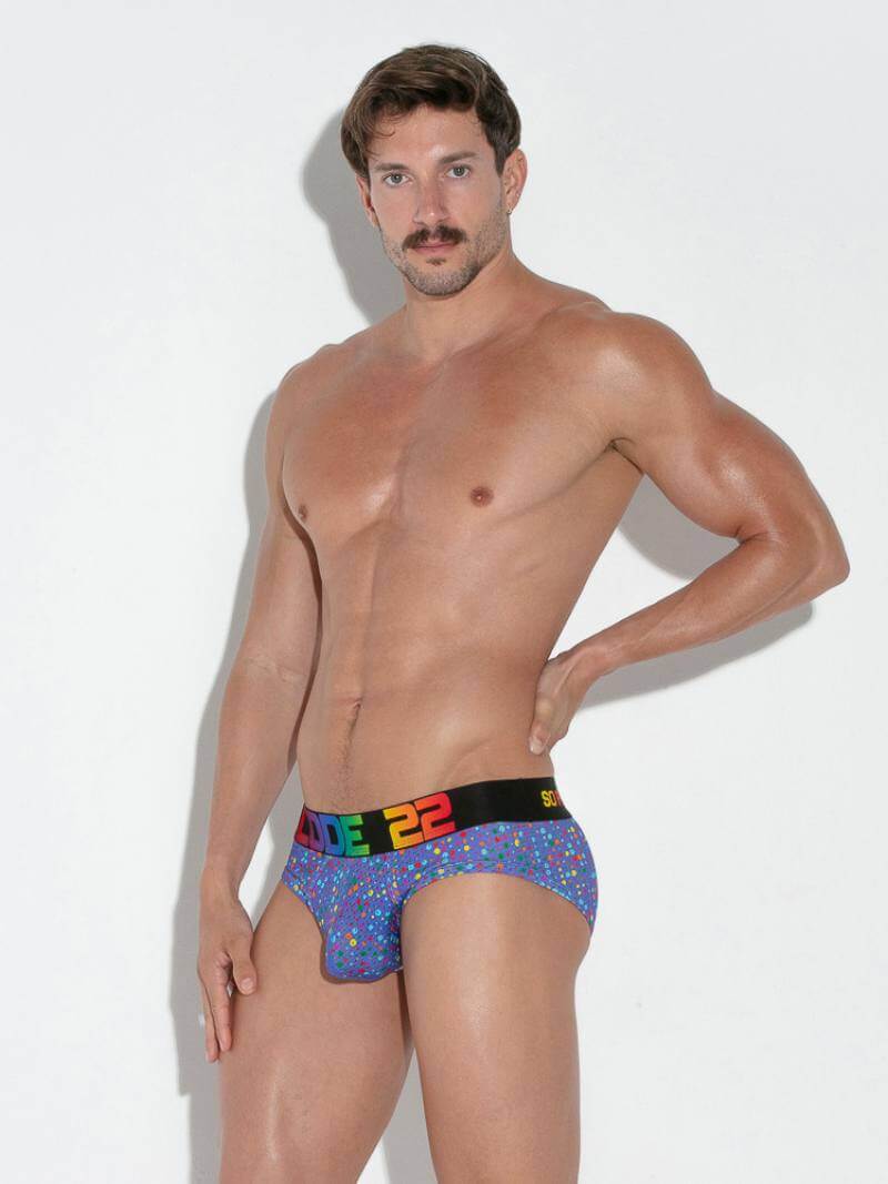 CODE22 Men's Pride Dots Mesh Brief