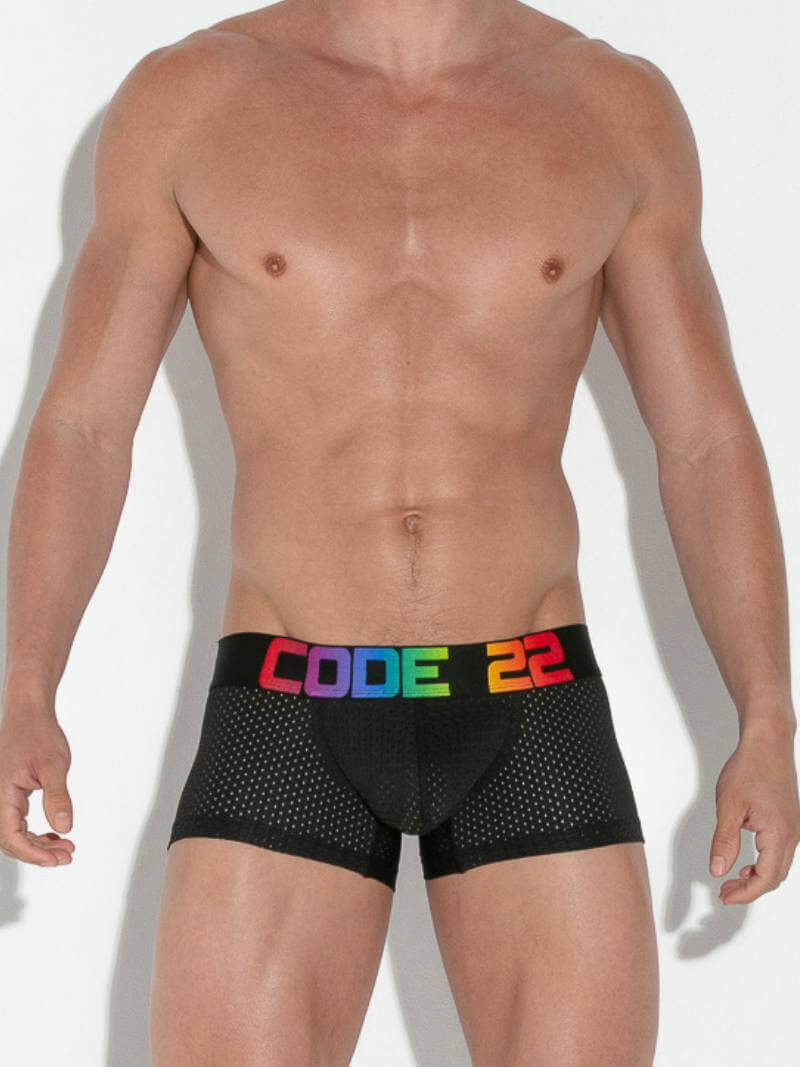 CODE22 Men's Gay Pride Mesh Trunk