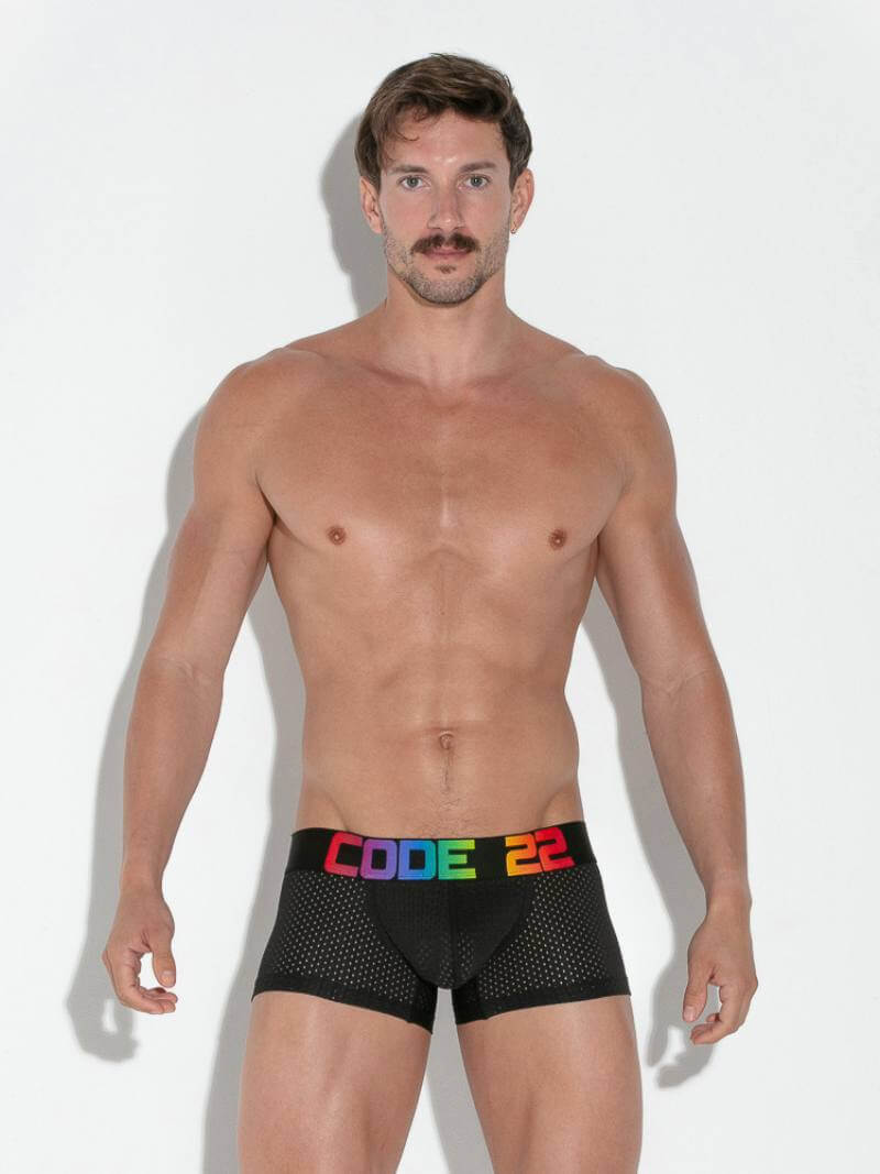 CODE22 Men's Gay Pride Mesh Trunk