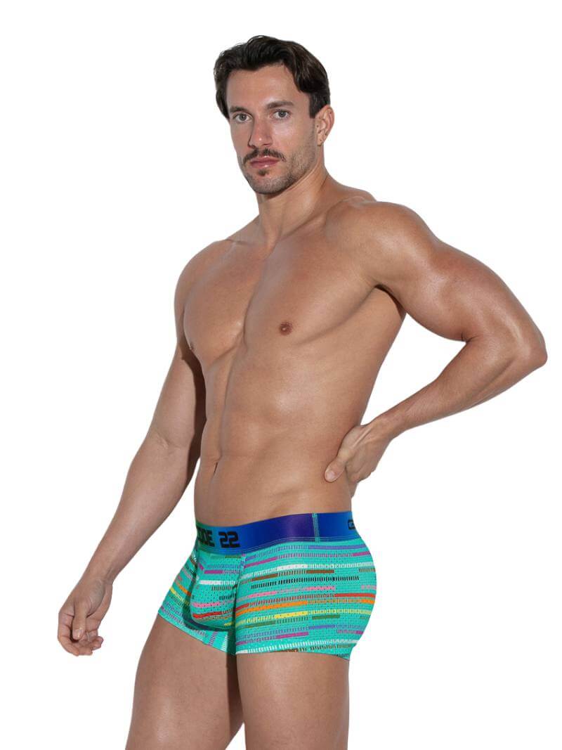 CODE 22 Pride Striped Mesh Underwear Trunk