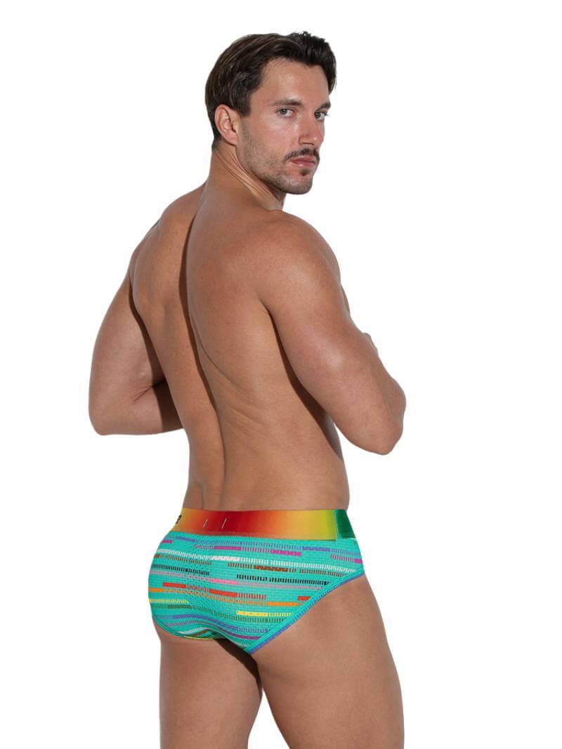 CODE 22 Pride Male Striped Mesh Brief