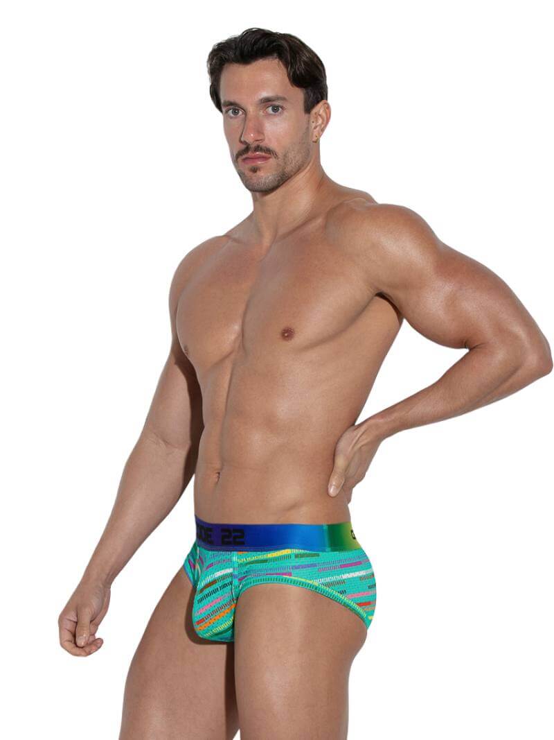 CODE 22 Pride Striped Breathabe Mesh Underwear Brief