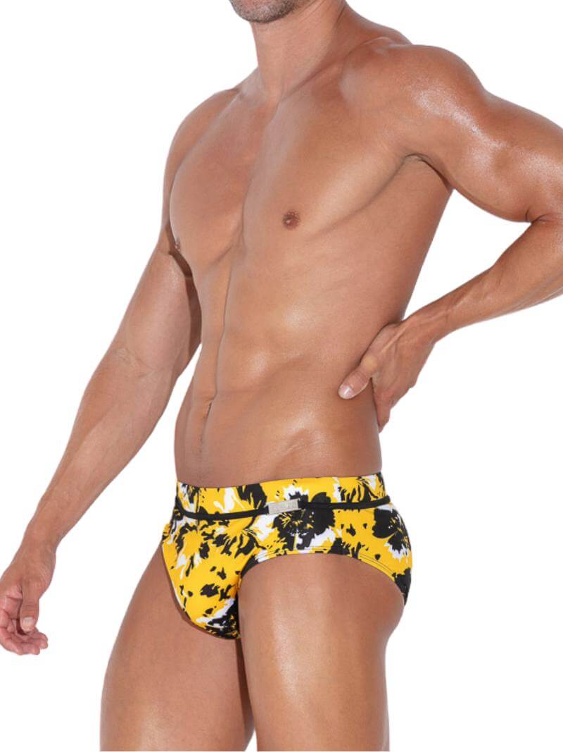 CODE 22 Lekeito Pouch Swim Brief, Hibiscus Floral Print