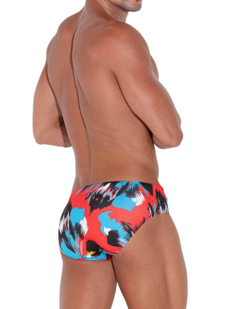 CODE 22 Llanes Padded Pouch Swim Brief, Abstract Print