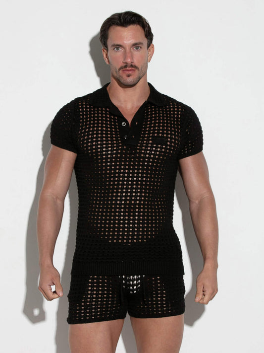 CODE 22 Diamond Knit Polo Shirt