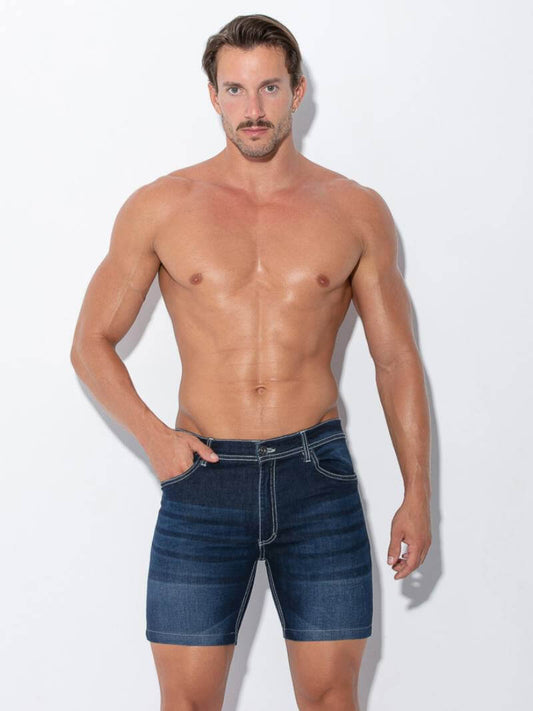 CODE 22 Men's Stretch-Fit Trendy Denim Pocket Shorts