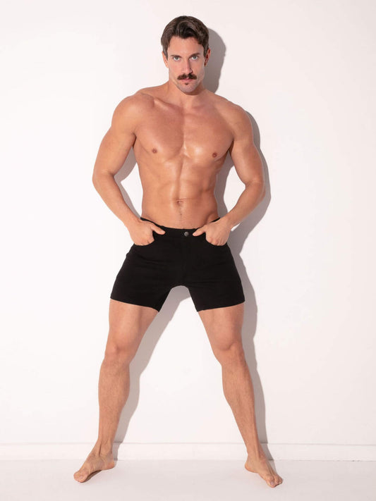 CODE 22 5-Pocket Shorts – Slim Fit Stretch Cotton Low Rise Men’s Jean Style Shorts