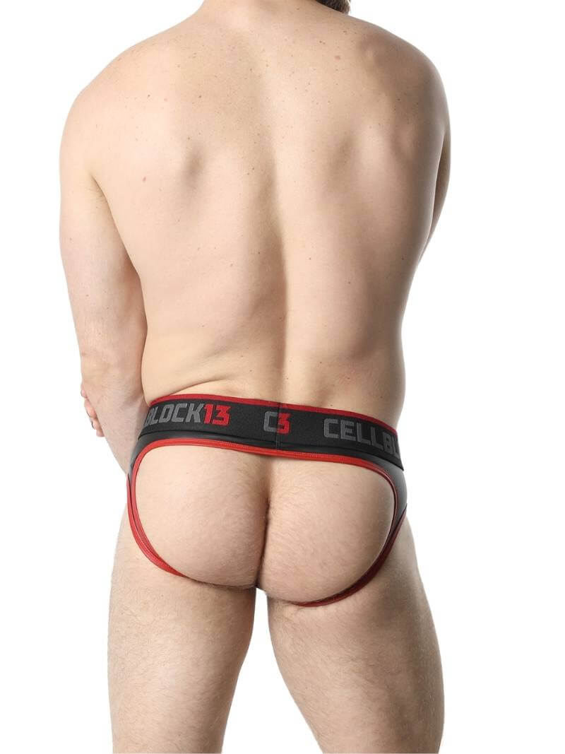 Mens CellBlock13 Anti-Chrome Vegan Leather Jock Brief with Removable Pouch