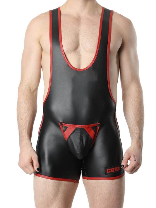 Mens CellBlock13 Anti-Chrome Vegan Leather Singlet with Removable Pouch