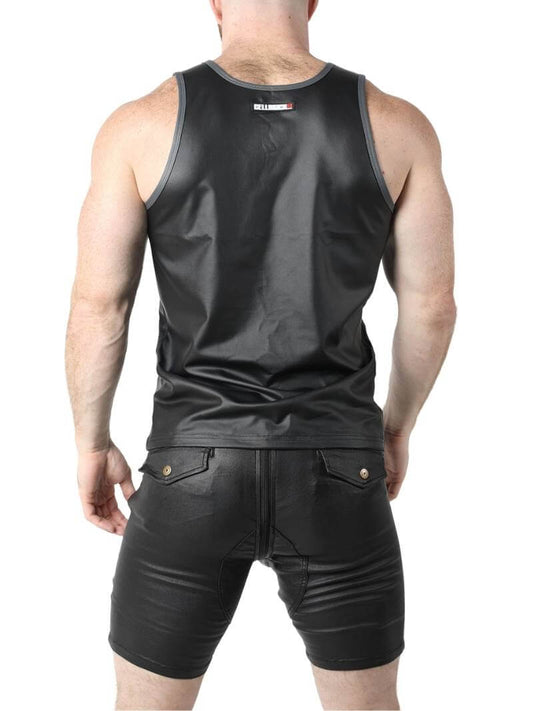 Mens CellBlock13 Anti-Chrome Vest: Leather-Look, Racerback