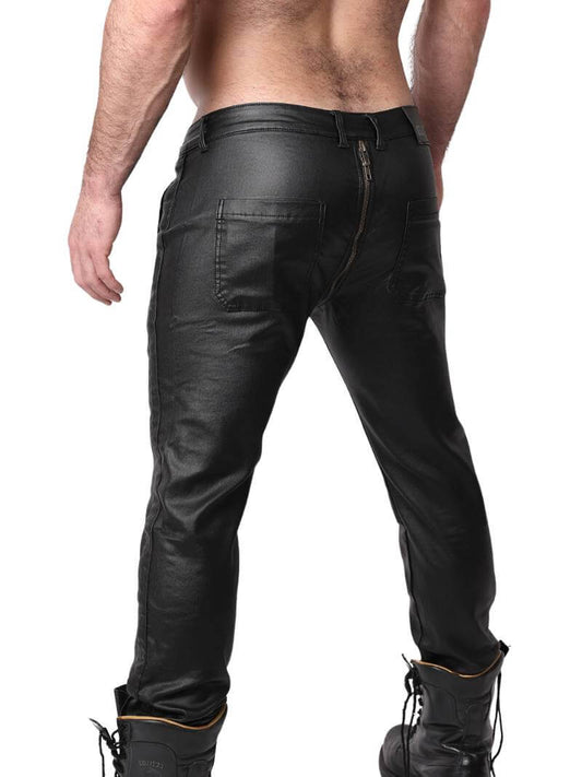 Mens CellBlock13 Axis Zipper Pants, Wax Coated Denim