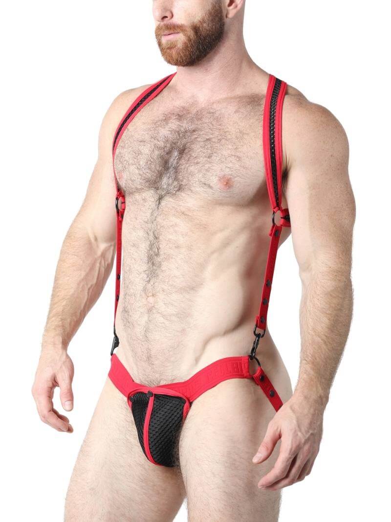 Mens CellBlock13 Bare Mesh Body Harness & Jockstrap Set + FREE VOCLA Bag