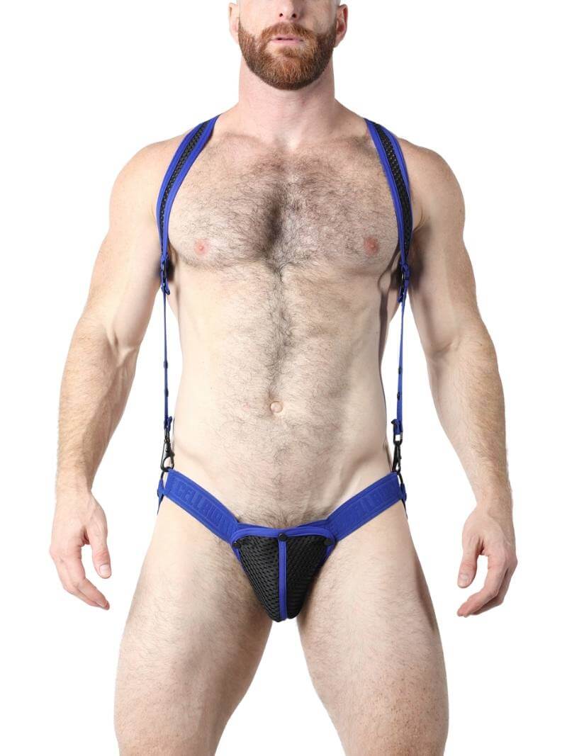 Mens CellBlock13 Bare Mesh Body Harness & Jockstrap Set + FREE VOCLA Bag
