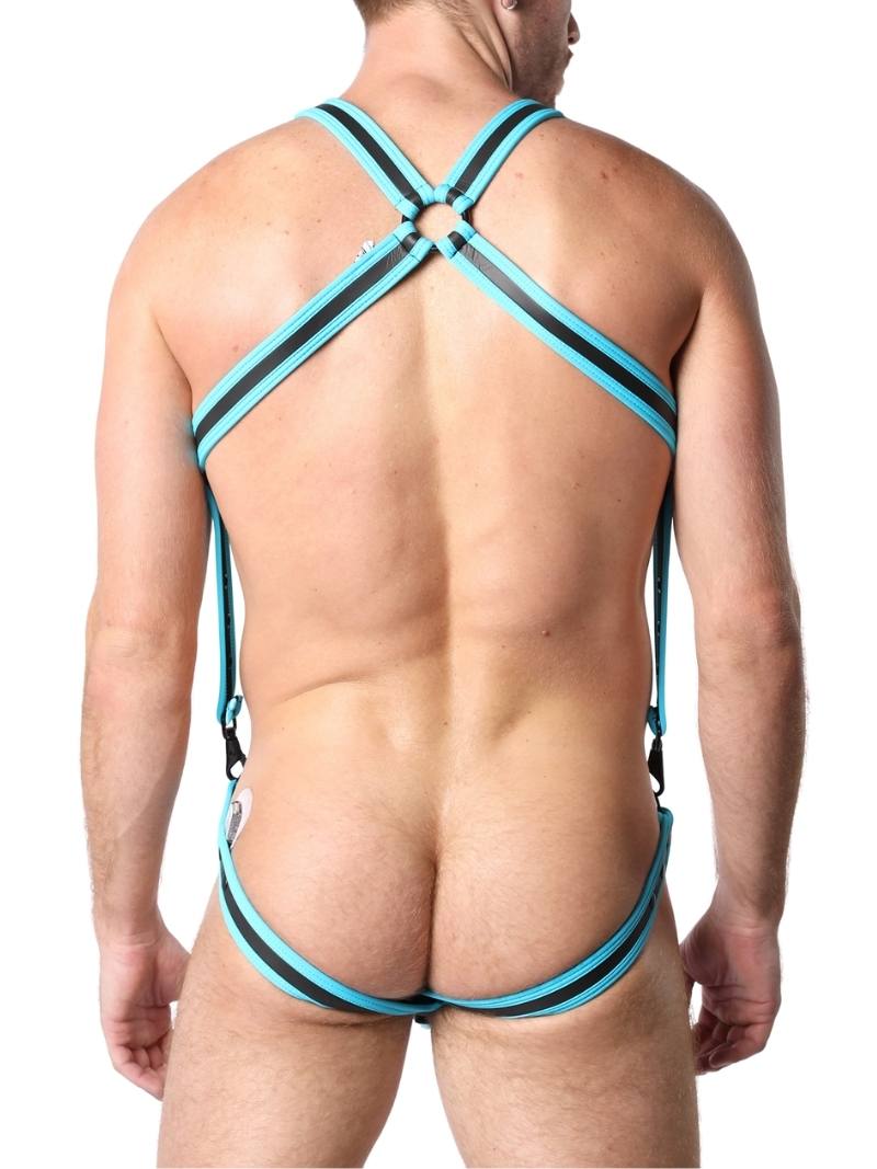 Mens CellBlock13 Double Cross Neoprene Body Harness & Jockstrap Set