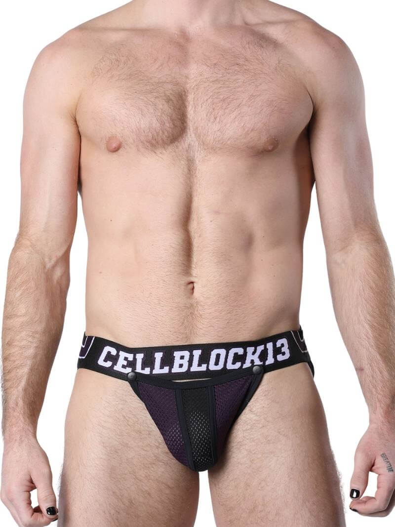 Mens CellBlock13 Take Down Mesh Jockstrap With Removable Pouch