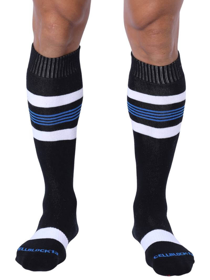 Mens CellBlock13 Striped Knee-High Socks