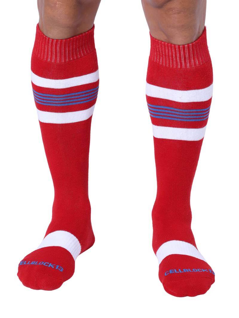 Mens CellBlock13 Striped Knee-High Socks