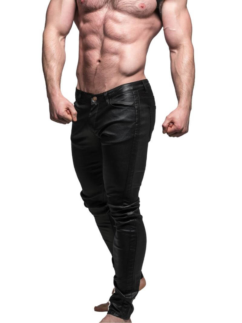 Mens CellBlock13 Axis Zipper Pants, Wax Coated Denim