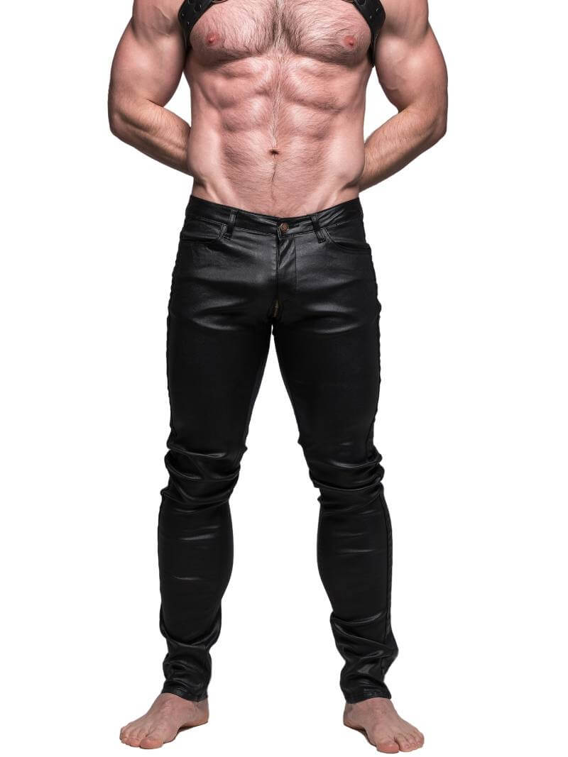Mens CellBlock13 Axis Zipper Pants, Wax Coated Denim
