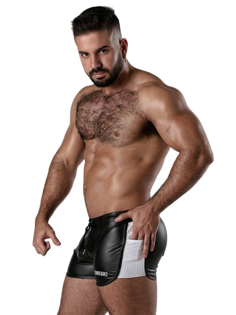 Men's Vegan Leather Short Legged Shorts
