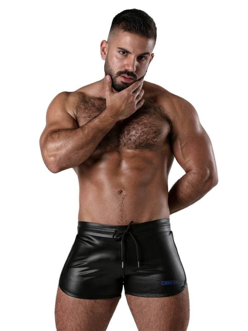 Men's Locker Gear Leather Look Short with Front to Back Zipper