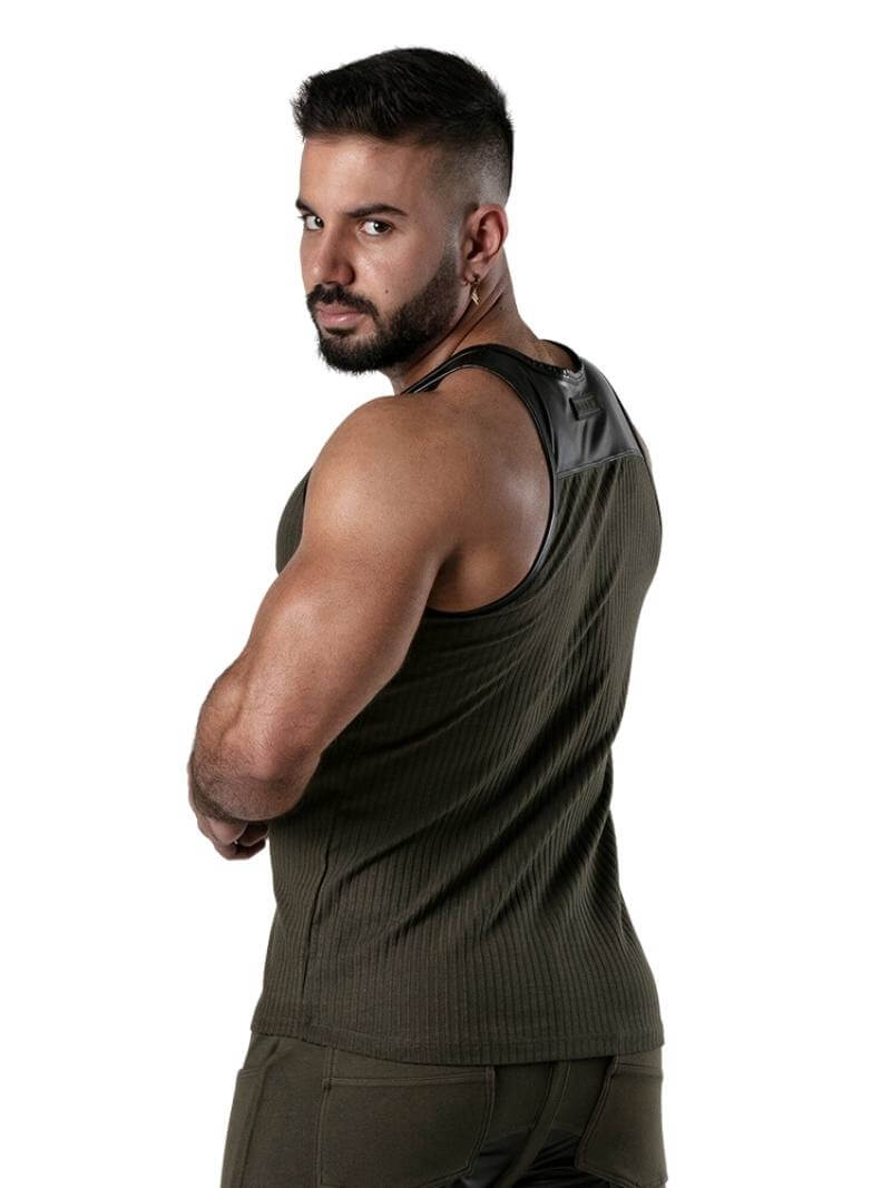 Locker Gear Stretch Ribbed Cotton Tank Top