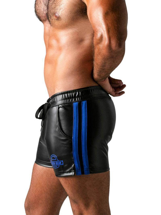 Men's Locker Gear Leather Look Double Striped Short