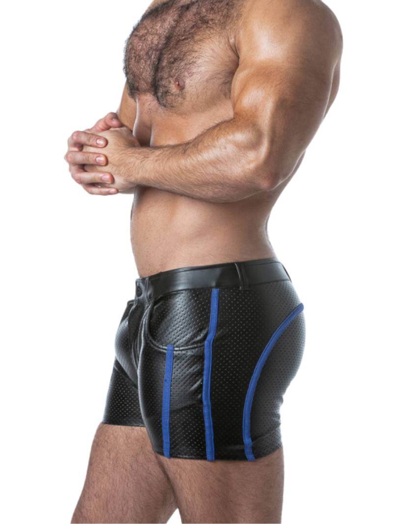 Men's Gay Leather Short Leg Shorts