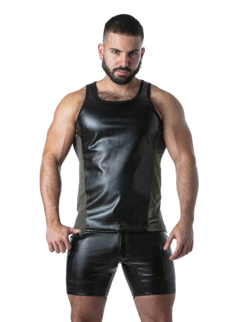 Men's Leather Look Gay Clubwear Vest