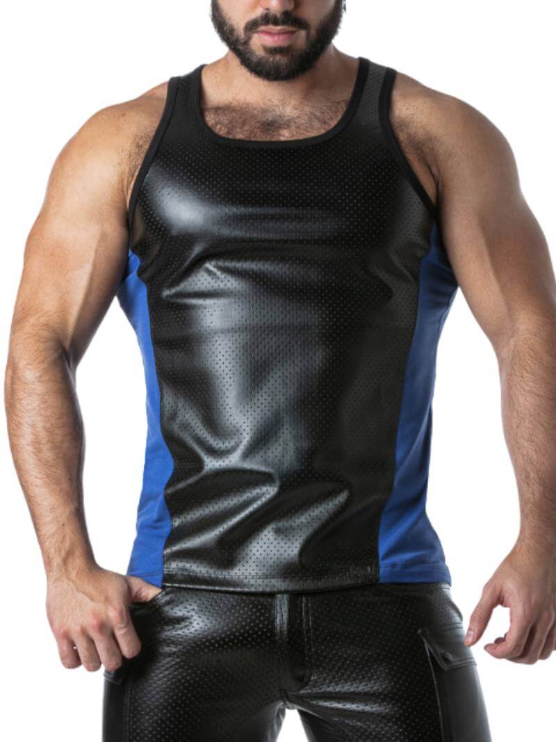 Men's Leather Look PU Vest