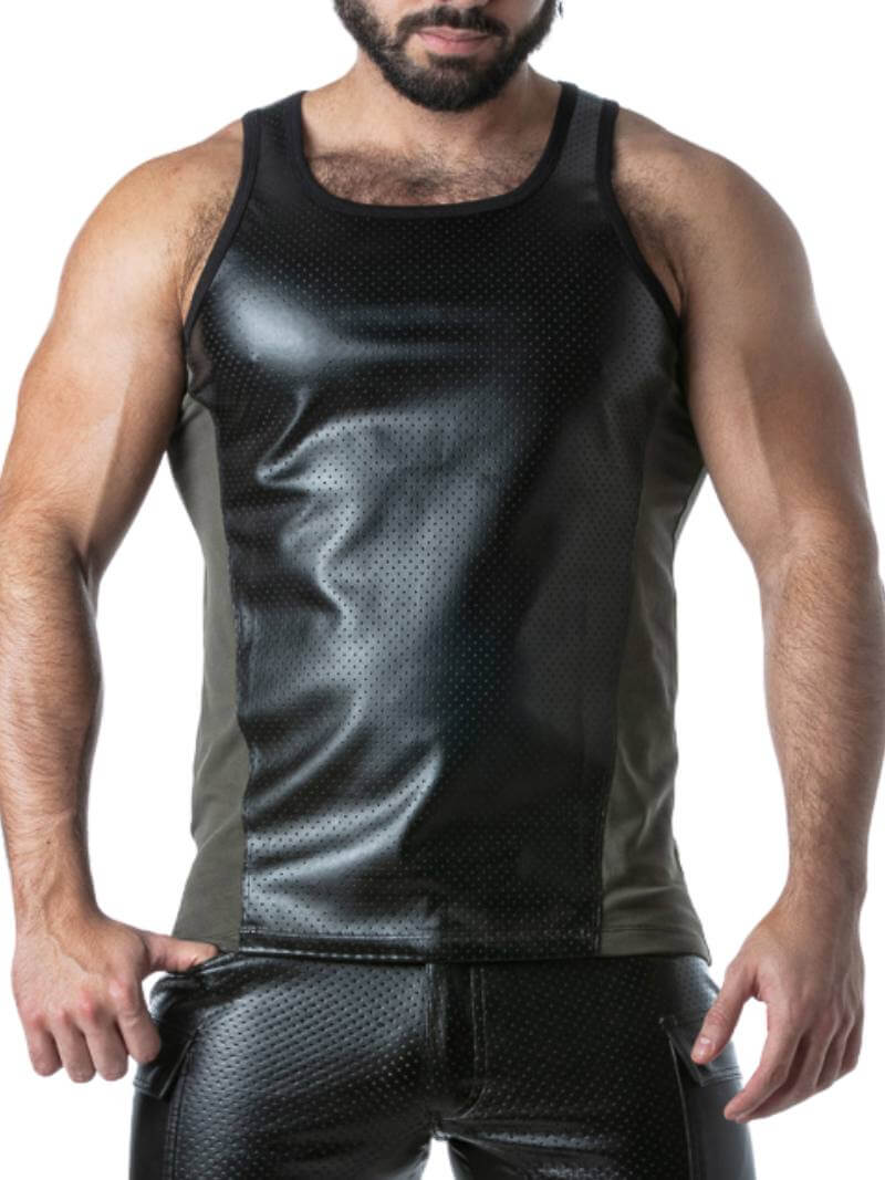 Locker Gear Punch Hole Peforated Vegan Leather Vests